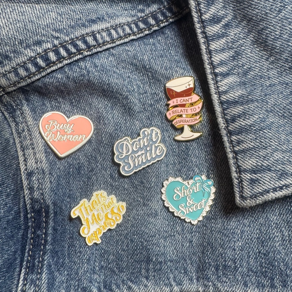 Short n' Sweet Enamel Pin | Cute Phrase Lapel Pin | Pop Culture Accessory